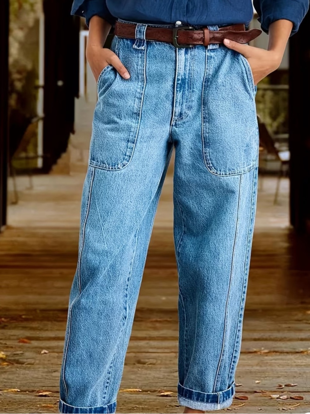 HME Makeover Essentials Light Blue Wide Leg Jeans medium or 6 NEW